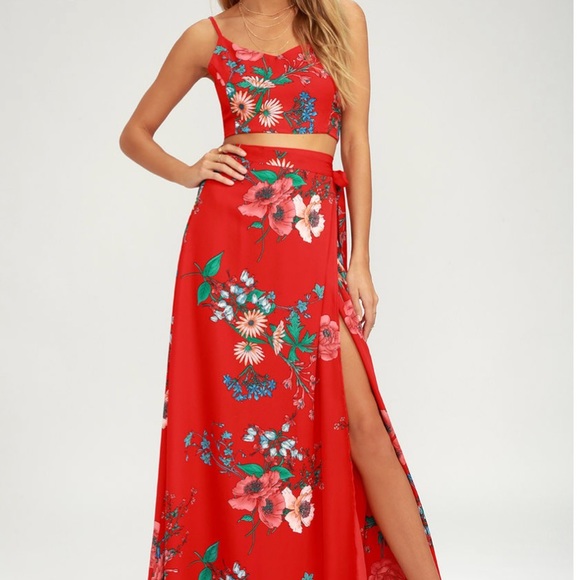 2 piece floral maxi dress
